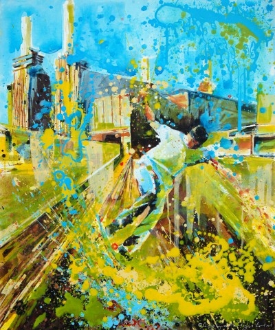 Open Edition – Signed and Numbered Small Collectors Print – Battersea Power Station Skate Boarder