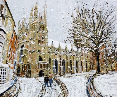 Open Edition – Signed and Numbered Small Collectors Print – Canterbury Cathedral in the Snow