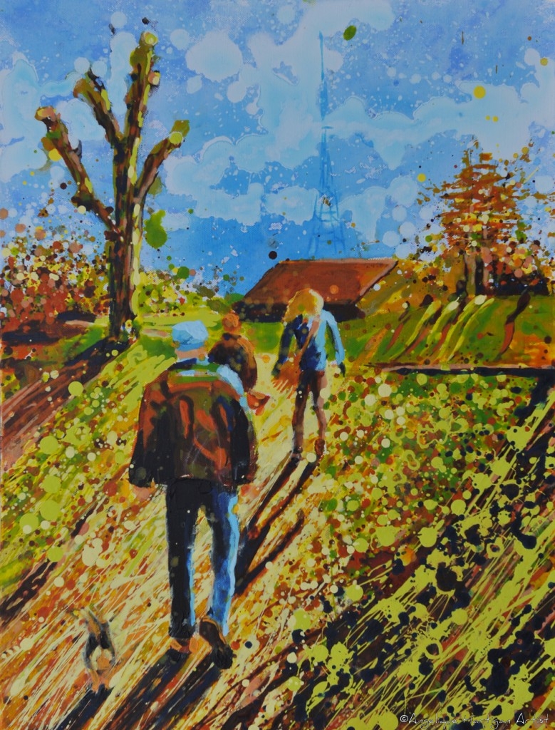 Crystal Palace Park London – Dog Walkers on a Sunny Morning (Giclée Print – Small)