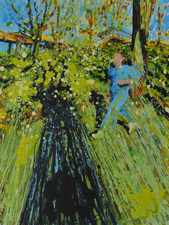 Crystal Palace Park London – Running Figure on a Sunny Day (Giclée Print – Small)