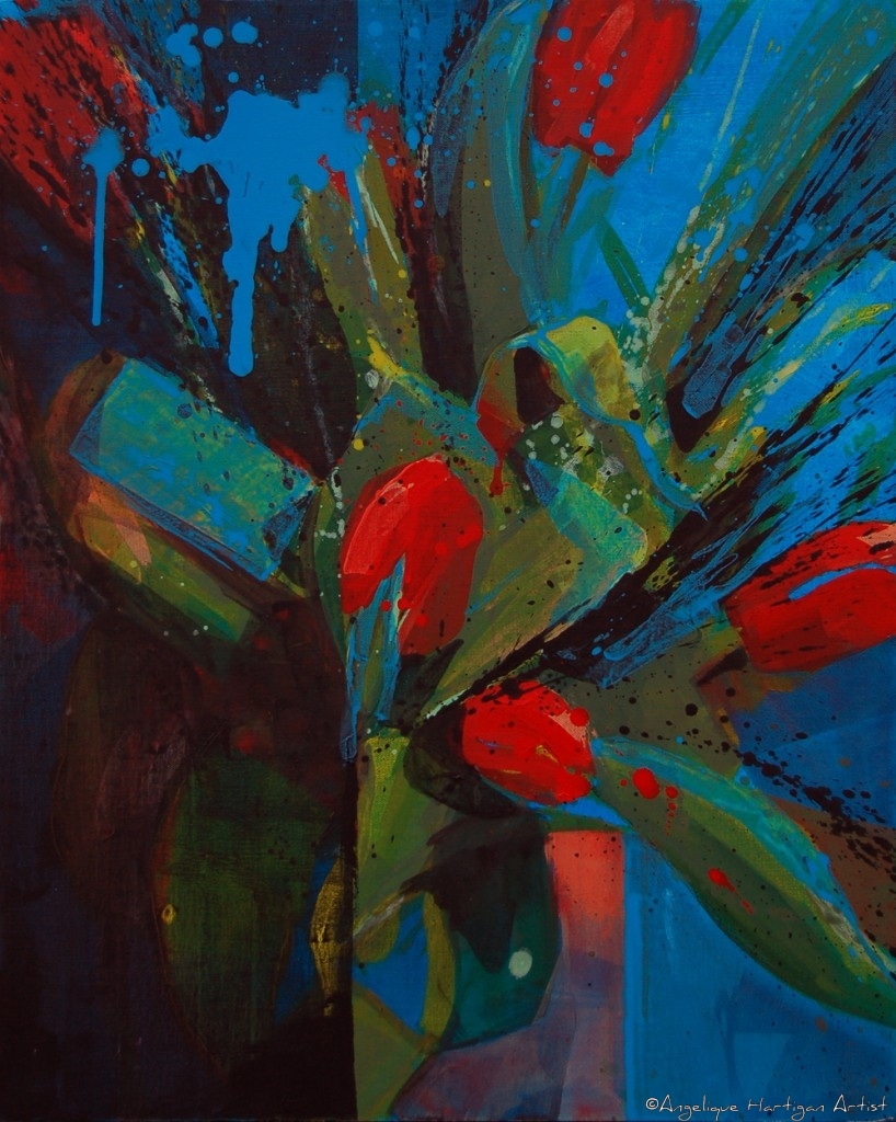 Red Tulips in a Vase (Limited Edition Giclée Print – Large)