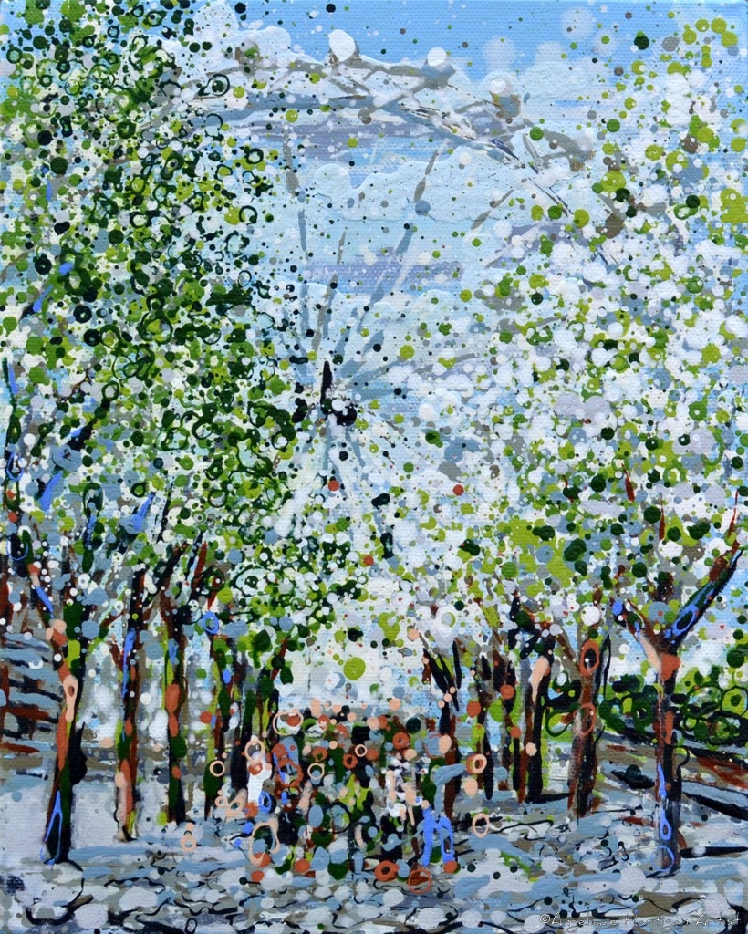 Open Edition – Signed and Numbered Small Collectors Print – Spring Walk On The South Bank, London Eye