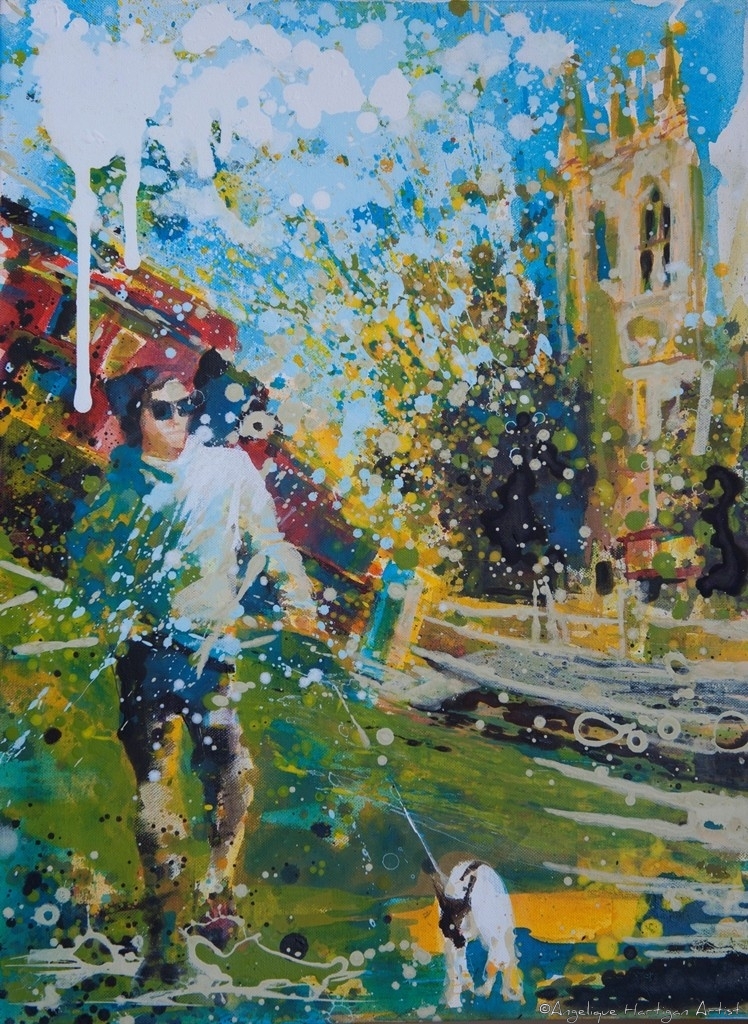 Signed, Limited edition giclee print – Sunday Morning Dog Walk, Beckenham Kent