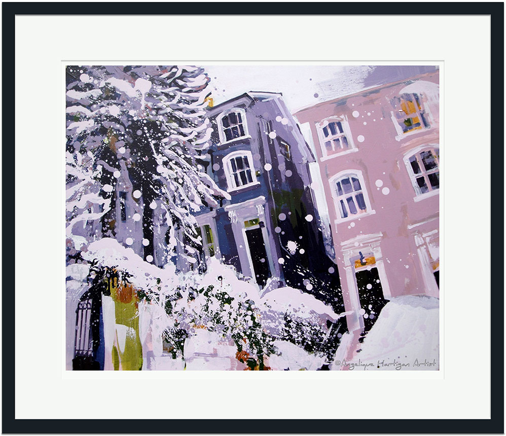 Fox Hill Crystal Palace London – Georgian Houses in Snow (Limited Edition Giclée Print – Large)