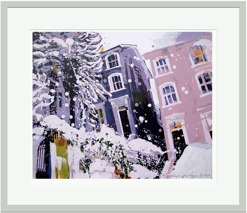 Fox Hill Crystal Palace London – Georgian Houses in Snow (Limited Edition Giclée Print – Large)