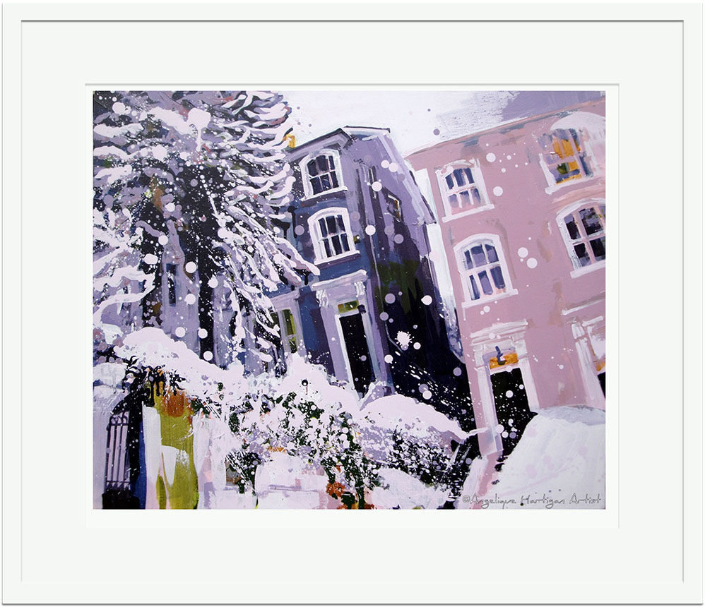 Fox Hill Crystal Palace London – Georgian Houses in Snow (Limited Edition Giclée Print – Large)