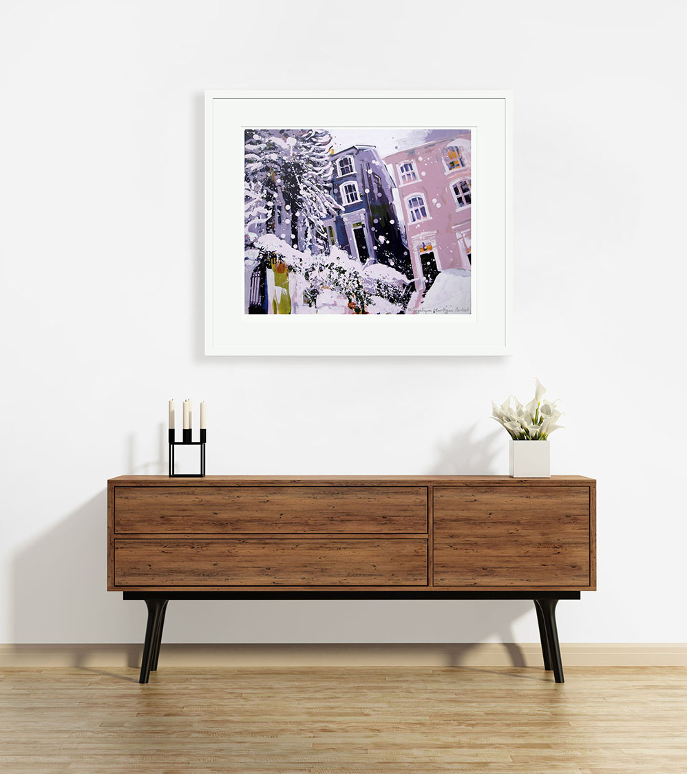 Fox Hill Crystal Palace London – Georgian Houses in Snow (Limited Edition Giclée Print – Large)