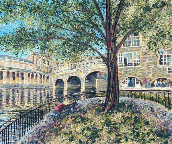 Open Edition – Signed and Numbered Small Collectors Print – In the Shade at Pultney Bridge, Bath
