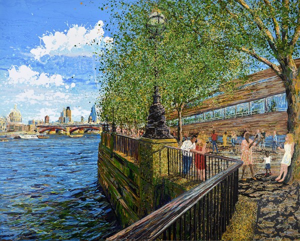 Signed, Limited edition giclee print – Summer on the South Bank I