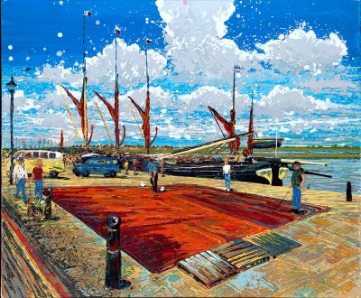 Original Painting – Painting the Sails, Hythe Quay, Maldon