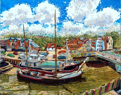 Original Painting The Moorings, Fullbridge Quay, Maldon