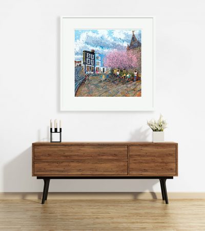 Signed, Limited edition giclee print – Meet me at the church, All Saints, Springtime
