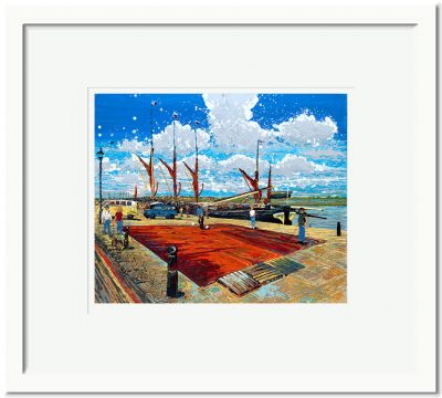 Open Edition – Signed and Numbered Small Collectors Print – Painting the Sails, Hythe Quay, Maldon