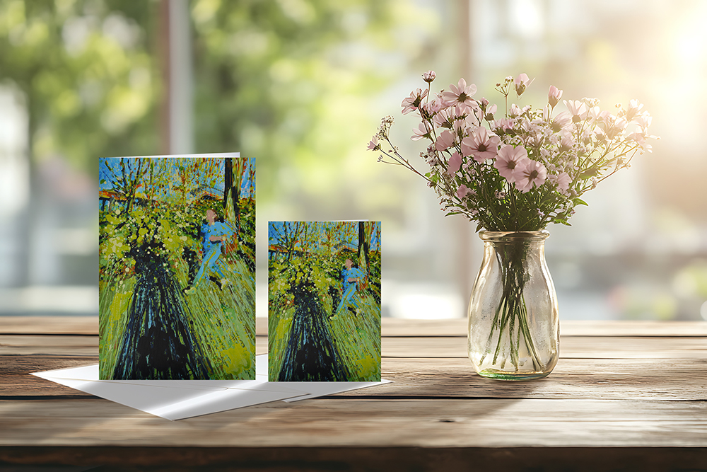 Crystal Palace Park Run London – Running Figure on a Sunny Day Art Greeting Card